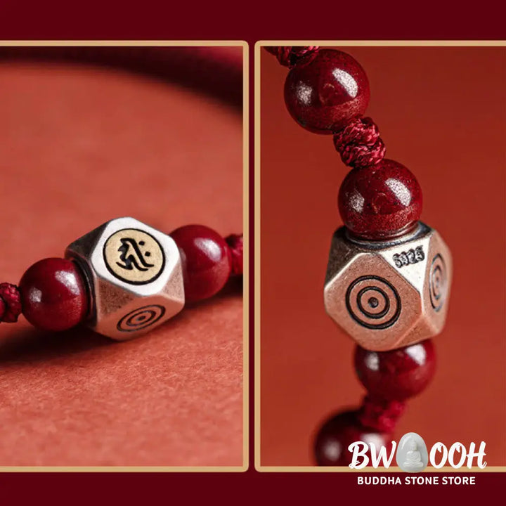 Buddha Stones 925 Sterling Silver Chinese Zodiac Natal Buddha Cinnabar Calm Bracelet - BWOOOH - Bracelet