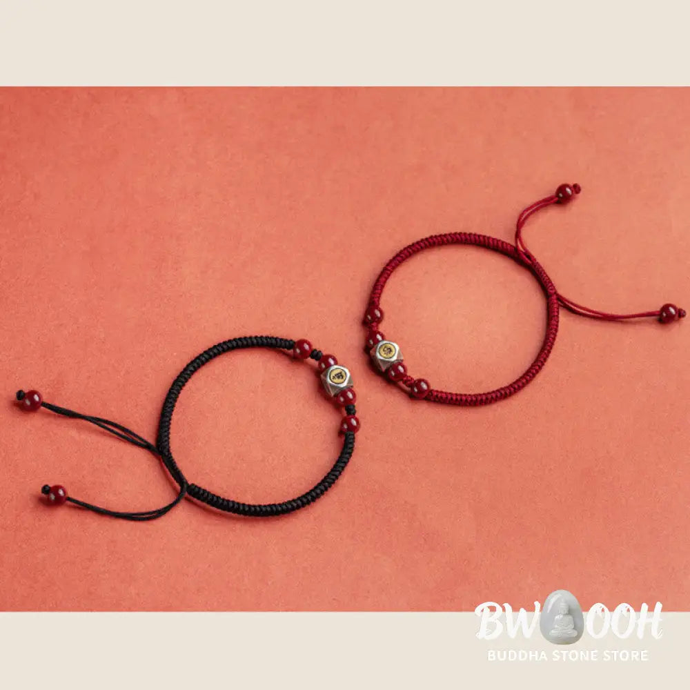 Buddha Stones 925 Sterling Silver Chinese Zodiac Natal Buddha Cinnabar Calm Bracelet - BWOOOH - Bracelet
