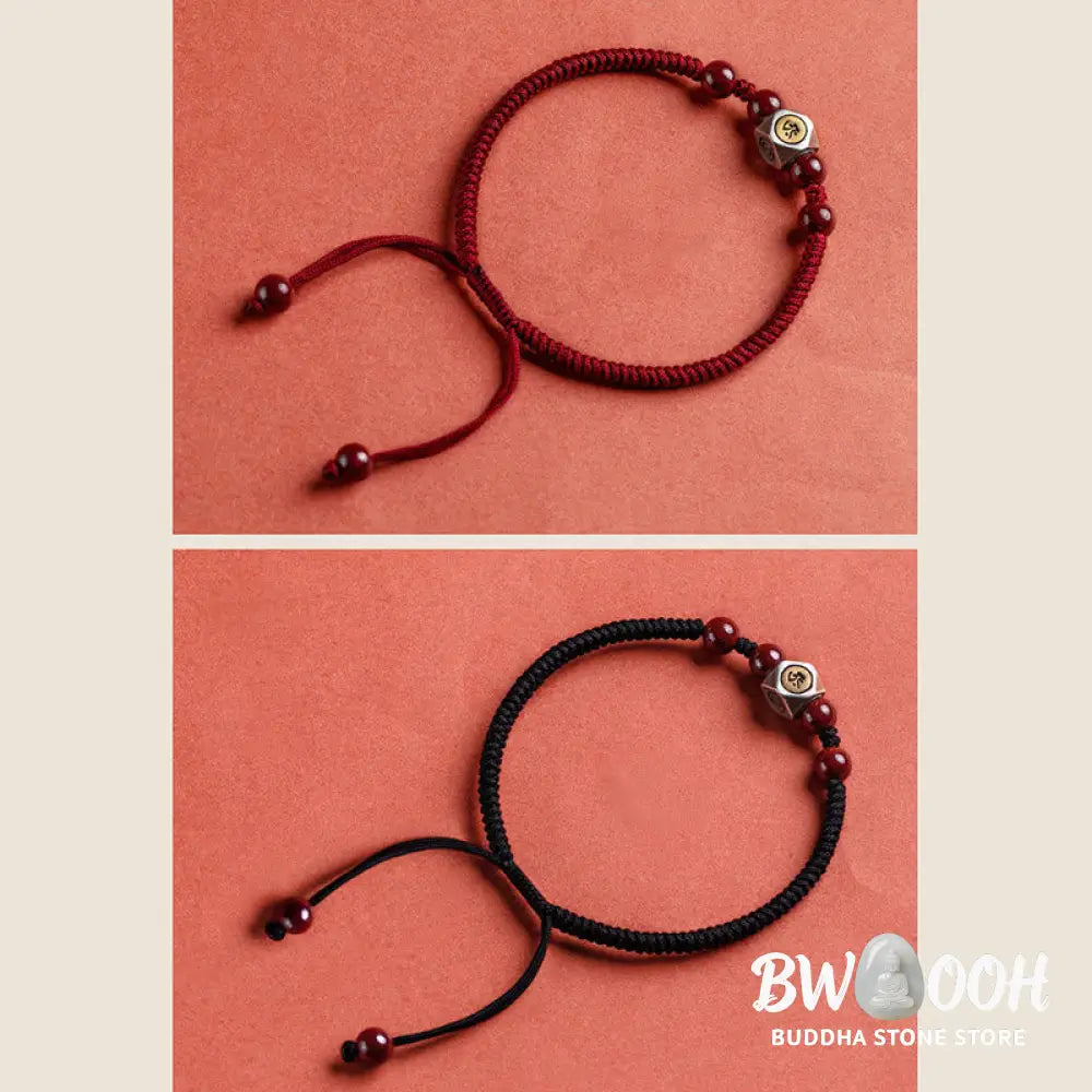 Buddha Stones 925 Sterling Silver Chinese Zodiac Natal Buddha Cinnabar Calm Bracelet - BWOOOH - Bracelet