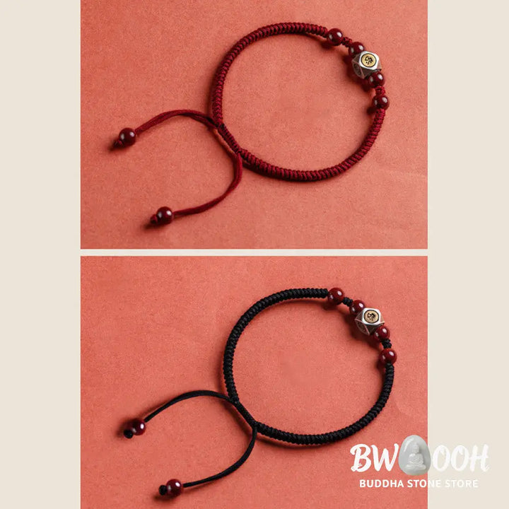 Buddha Stones 925 Sterling Silver Chinese Zodiac Natal Buddha Cinnabar Calm Bracelet - BWOOOH - Bracelet