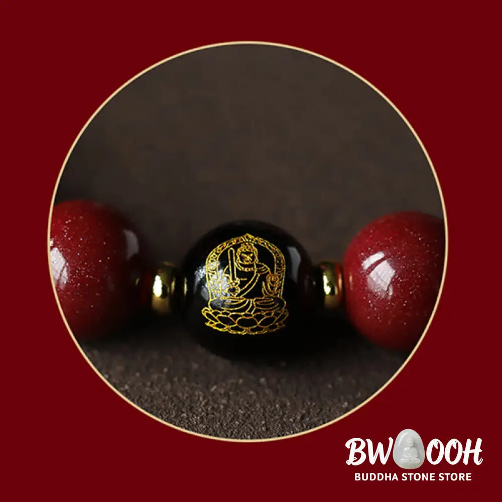 BWOOOH 925 Sterling Silver Chinese Zodiac Natal Buddha Cinnabar Om Mani Padme Hum Calm  | spiritual healing bracelet