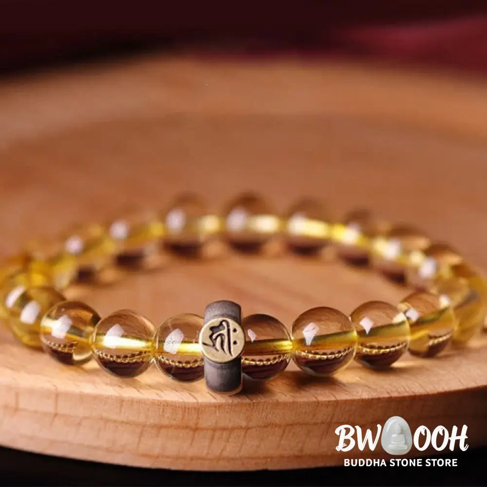 Buddha Stones 925 Sterling Silver Chinese Zodiac Natal Buddha Citrine Protection Bracelet - BWOOOH - Bracelet