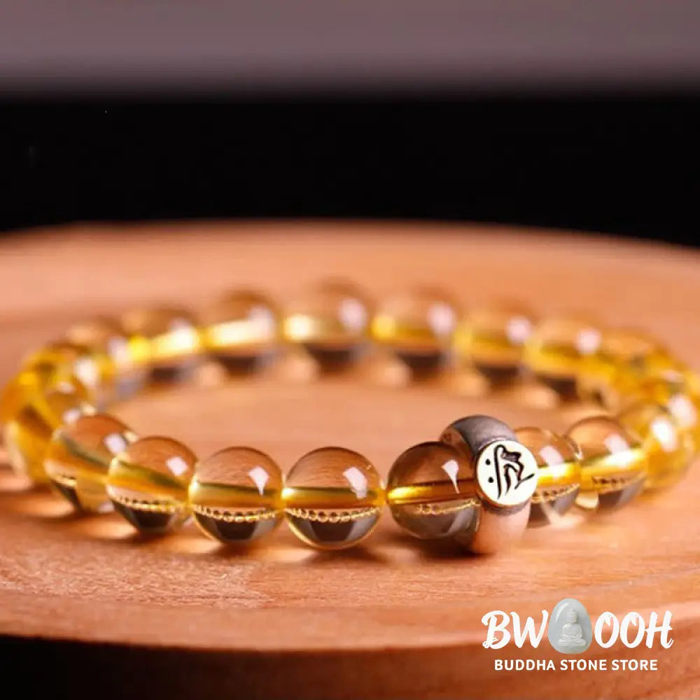 Buddha Stones 925 Sterling Silver Chinese Zodiac Natal Buddha Citrine Protection Bracelet - BWOOOH - Bracelet