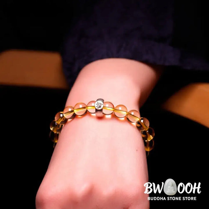 Buddha Stones 925 Sterling Silver Chinese Zodiac Natal Buddha Citrine Protection Bracelet - BWOOOH - Bracelet