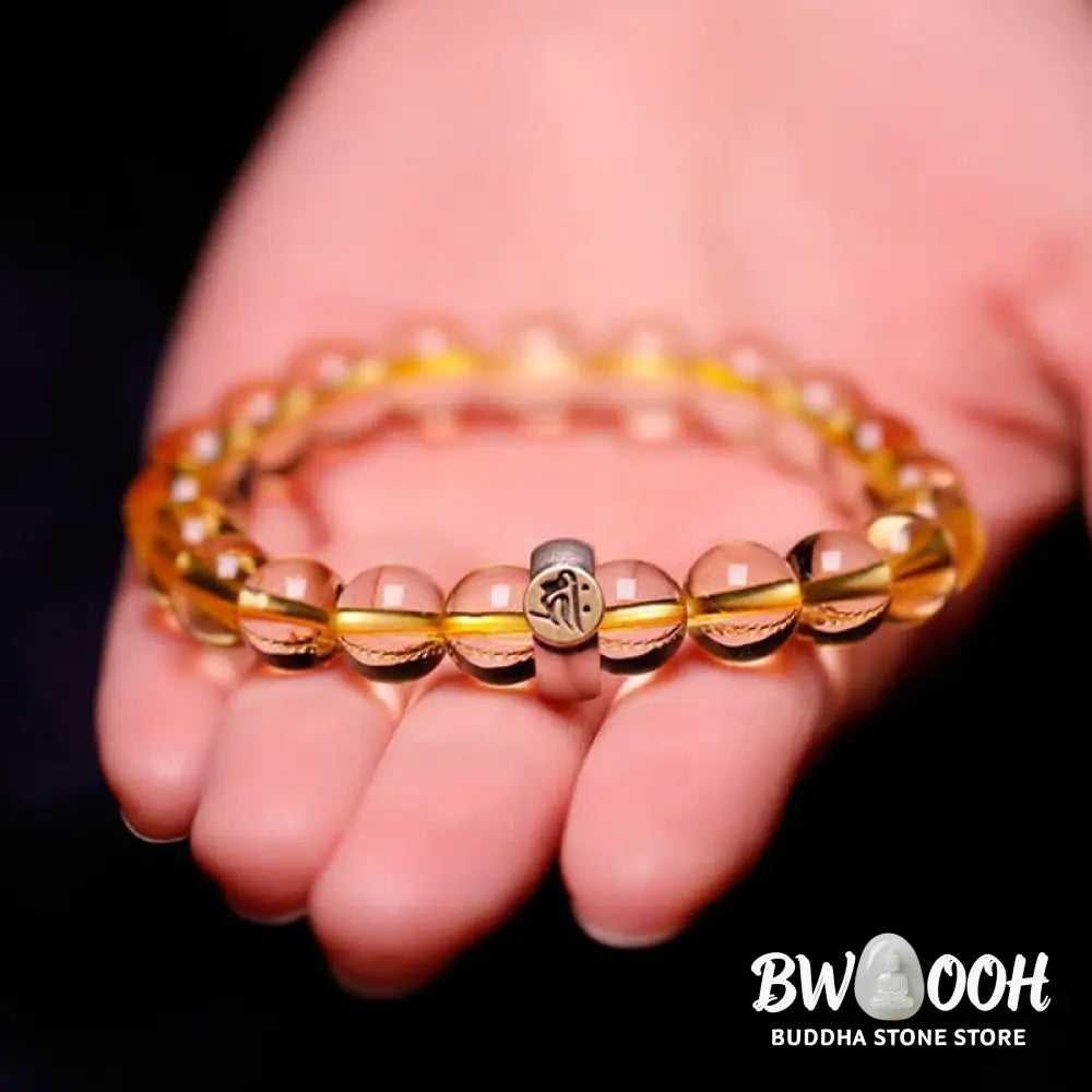 Buddha Stones 925 Sterling Silver Chinese Zodiac Natal Buddha Citrine Protection Bracelet - BWOOOH - Bracelet