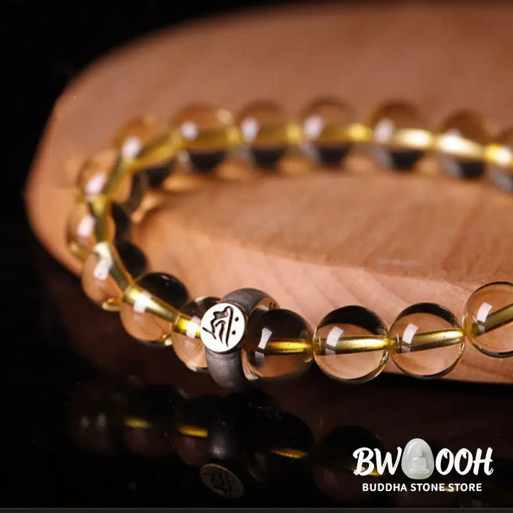 Buddha Stones 925 Sterling Silver Chinese Zodiac Natal Buddha Citrine Protection Bracelet - BWOOOH - Bracelet