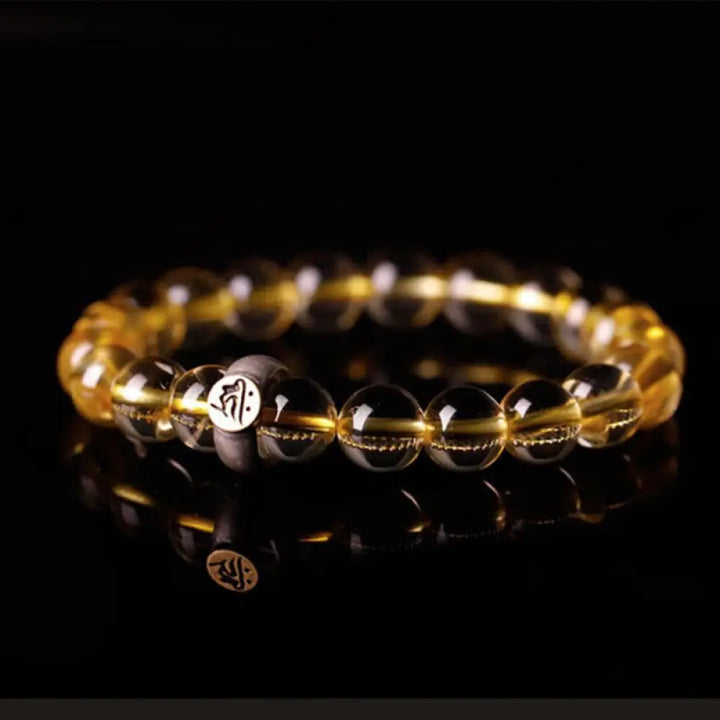BWOOOH 925 Sterling Silver Chinese Zodiac Natal Buddha Citrine Protection Bracelet - BWOOOH - 8mm