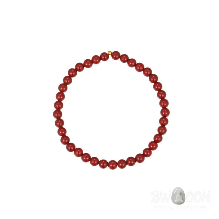 Buddha Stones 925 Sterling Silver Cinnabar Beads Blessing Anklet - Anklet