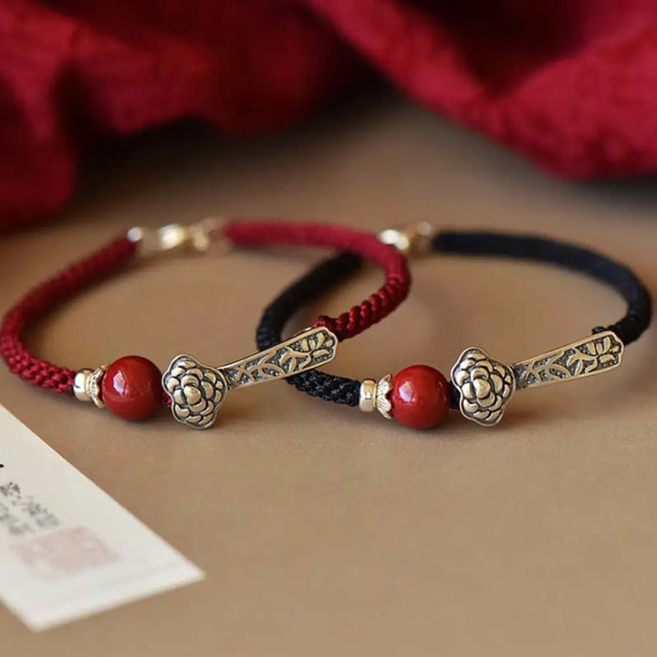 BWOOOH 925 Sterling Silver Cinnabar Blessing String Bracelet - BWOOOH - Bracelet