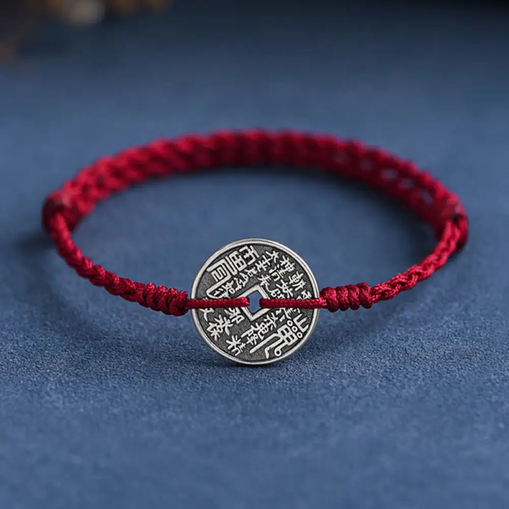 BWOOOH 925 Sterling Silver Coin Protection Braided Bracelet Anklet - BWOOOH - Bracelet Anklet