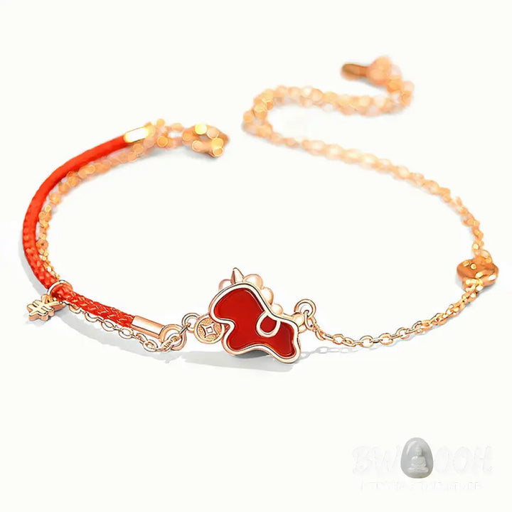 Buddha Stones 925 Sterling Silver Coin Red Agate Year Of The Horse Asymmetric Protection Earrings - Earrings