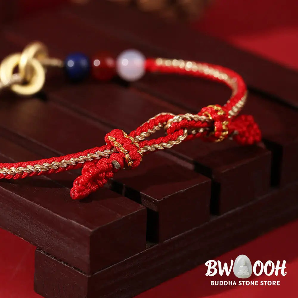 Buddha Stones 925 Sterling Silver Double Peace Buckle Lotus Auspicious Bracelet - BWOOOH - 19cm - Bracelet