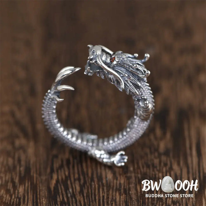 Buddha Stones 925 Sterling Silver Dragon Luck Protection Ring - BWOOOH - Dragon (Protection ♥ Success) - Ring