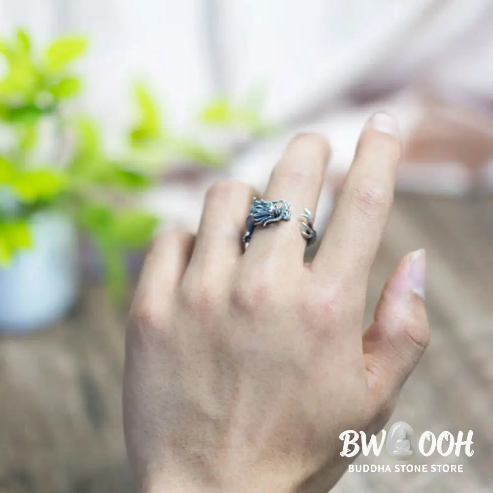 Buddha Stones 925 Sterling Silver Dragon Luck Protection Ring - BWOOOH - Dragon (Protection ♥ Success) - Ring
