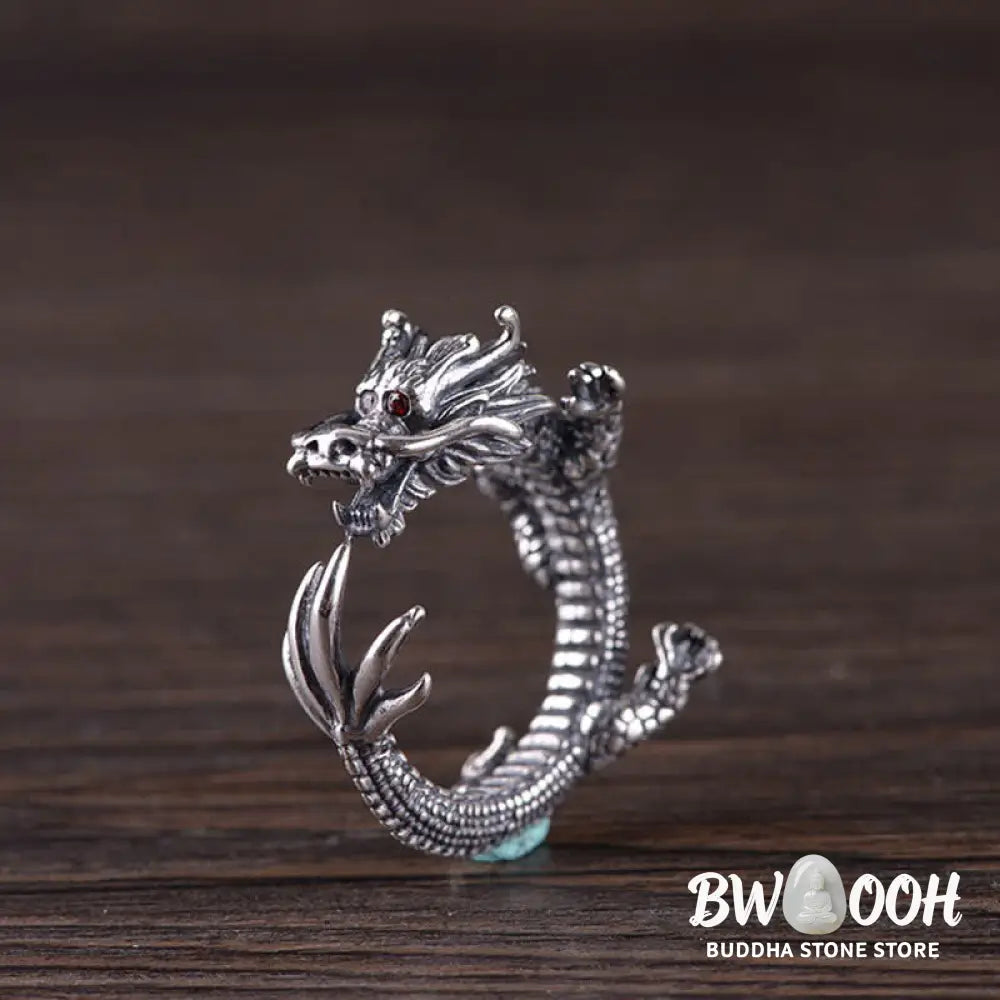 Buddha Stones 925 Sterling Silver Dragon Luck Protection Ring - BWOOOH - Dragon (Protection ♥ Success) - Ring
