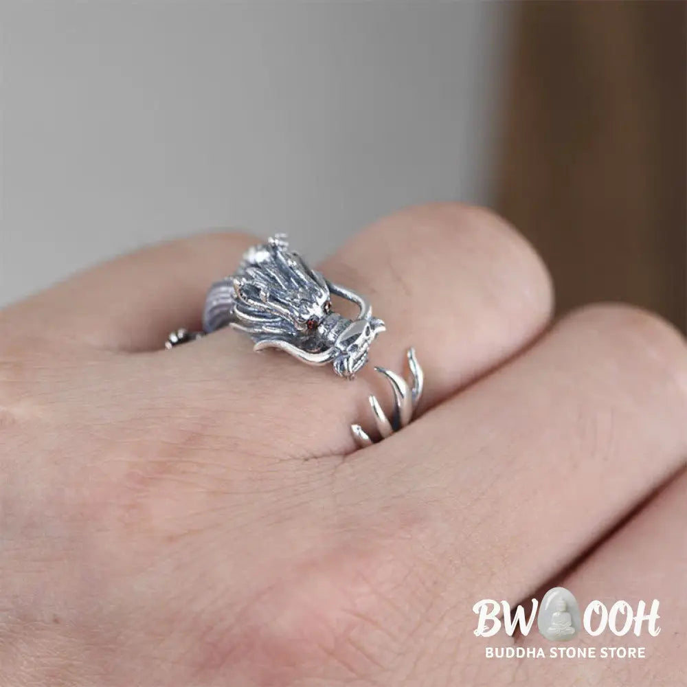 Buddha Stones 925 Sterling Silver Dragon Luck Protection Ring - BWOOOH - Dragon (Protection ♥ Success) - Ring