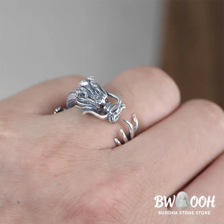 Buddha Stones 925 Sterling Silver Dragon Luck Protection Ring - BWOOOH - Dragon (Protection ♥ Success) - Ring