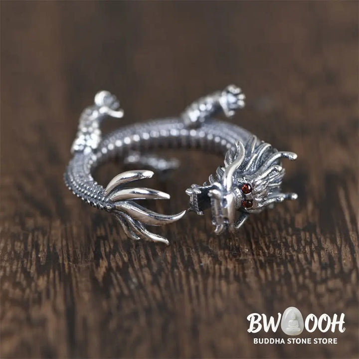 Buddha Stones 925 Sterling Silver Dragon Luck Protection Ring - BWOOOH - Dragon (Protection ♥ Success) - Ring