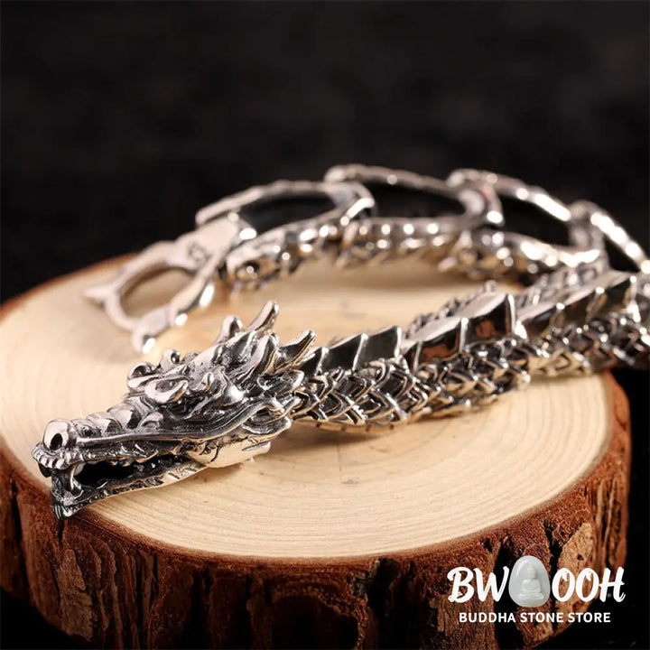 Buddha Stones 925 Sterling Silver Dragon Luck Success Bracelet Bangle - BWOOOH - DRAGON (Luck ♥ Strength) - Bracelet