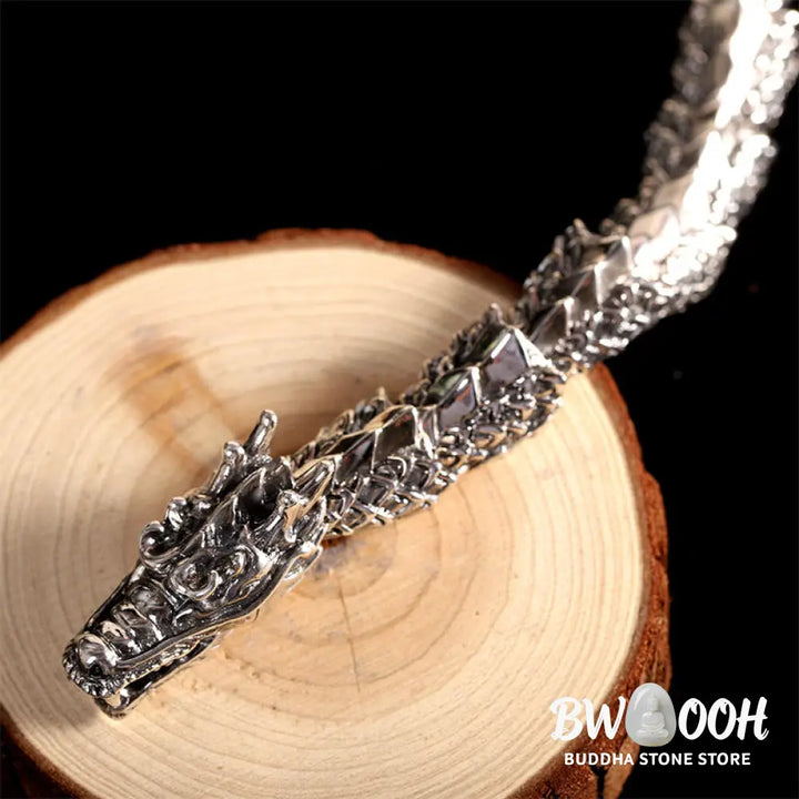 Buddha Stones 925 Sterling Silver Dragon Luck Success Bracelet Bangle - BWOOOH - DRAGON (Luck ♥ Strength) - Bracelet