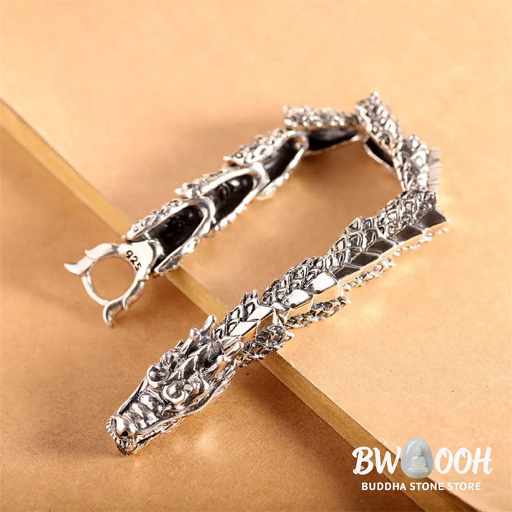 Buddha Stones 925 Sterling Silver Dragon Luck Success Bracelet Bangle - BWOOOH - DRAGON (Luck ♥ Strength) - Bracelet