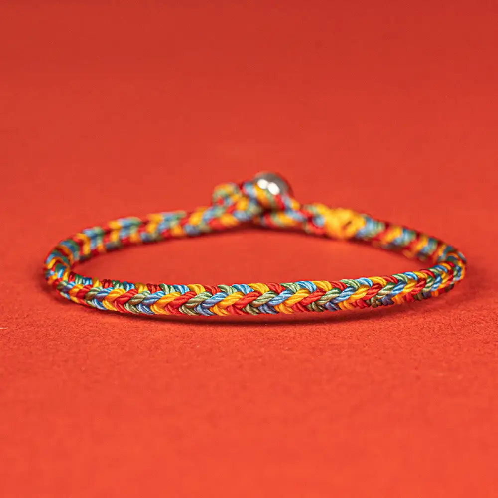 BWOOOH 925 Sterling Silver Eight Thread Peace Knot Colorf