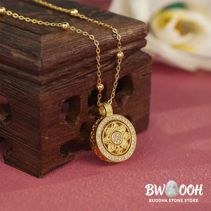 Buddha Stones 925 Sterling Silver Eight Treasures Luo Pan Blessing Necklace Pendant - BWOOOH - Necklaces &amp; Pendants