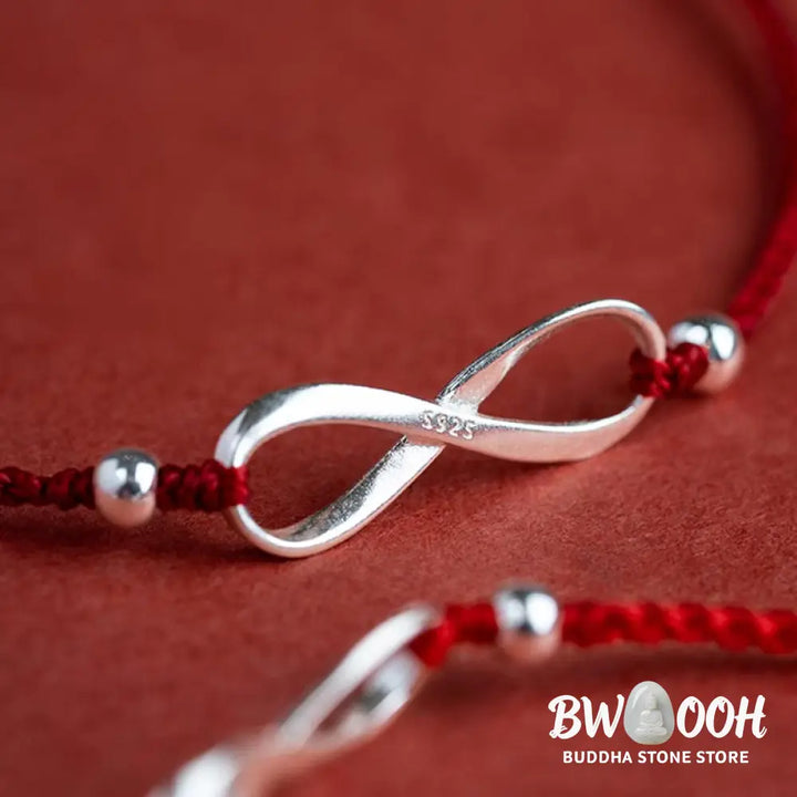 Buddha Stones 925 Sterling Silver Endless Knot Protection Luck Red String Bracelet Anklet - BWOOOH - Bracelet