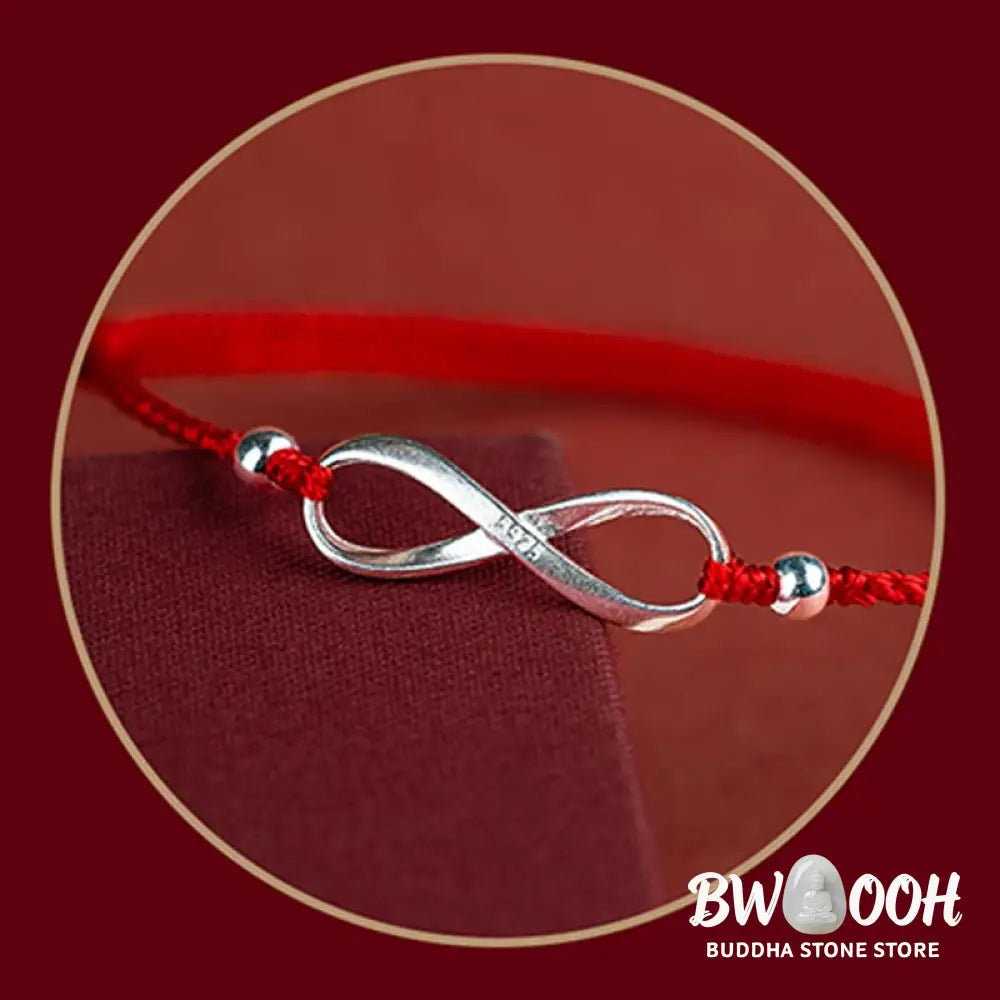 Buddha Stones 925 Sterling Silver Endless Knot Protection Luck Red String Bracelet Anklet - BWOOOH - Bracelet