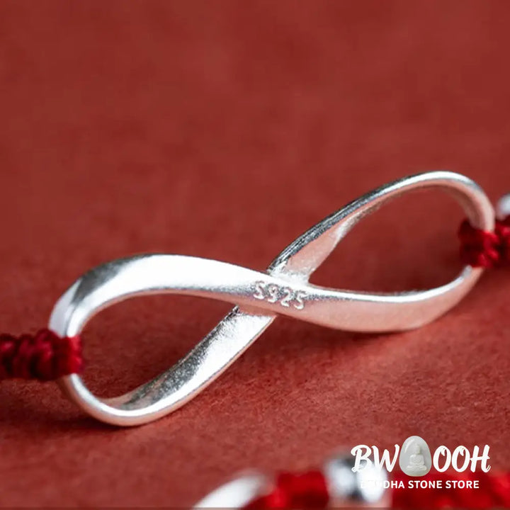 Buddha Stones 925 Sterling Silver Endless Knot Protection Luck Red String Bracelet Anklet - BWOOOH - Bracelet