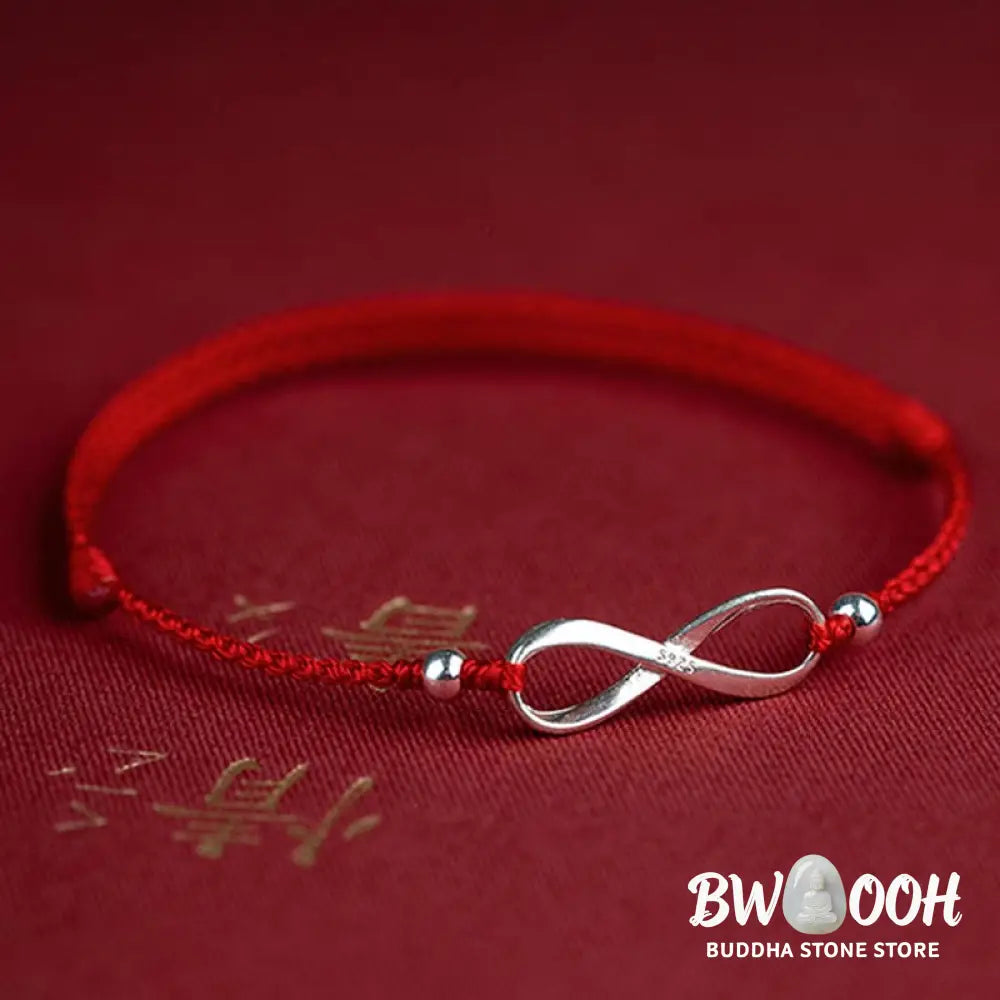 Buddha Stones 925 Sterling Silver Endless Knot Protection Luck Red String Bracelet Anklet - BWOOOH - Bracelet