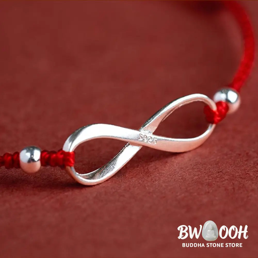 Buddha Stones 925 Sterling Silver Endless Knot Protection Luck Red String Bracelet Anklet - BWOOOH - Bracelet