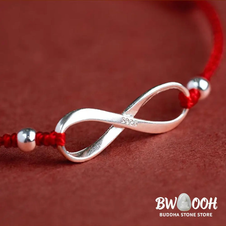Buddha Stones 925 Sterling Silver Endless Knot Protection Luck Red String Bracelet Anklet - BWOOOH - Bracelet
