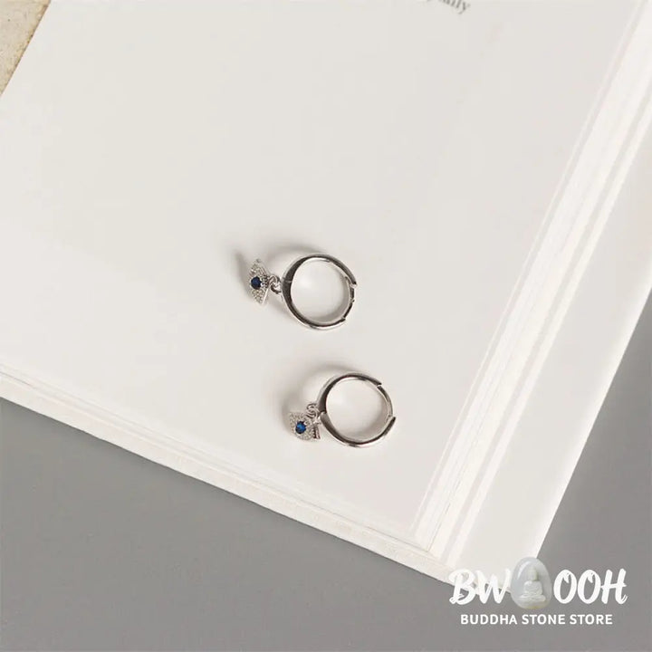 Buddha Stones 925 Sterling Silver Evil Eye Blessing Protection Stud Earrings - Earrings