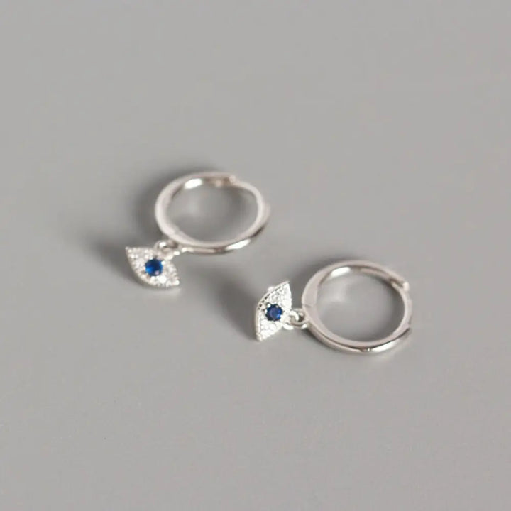 Buddha Stones 925 Sterling Silver Evil Eye Blessing Protection Stud Earrings - Silver - Earrings