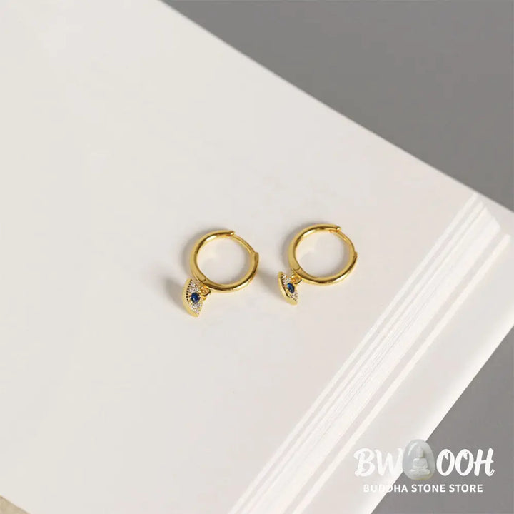 Buddha Stones 925 Sterling Silver Evil Eye Blessing Protection Stud Earrings - Earrings