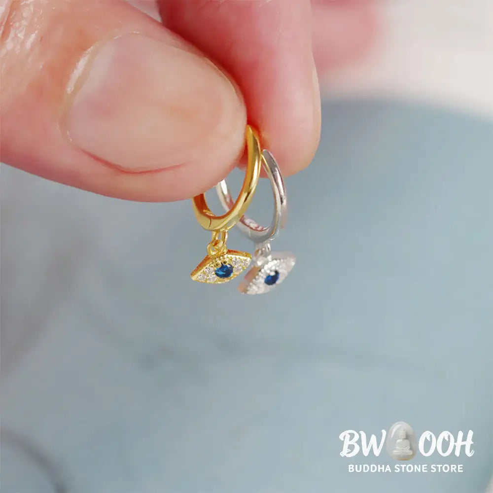 Buddha Stones 925 Sterling Silver Evil Eye Blessing Protection Stud Earrings - Earrings