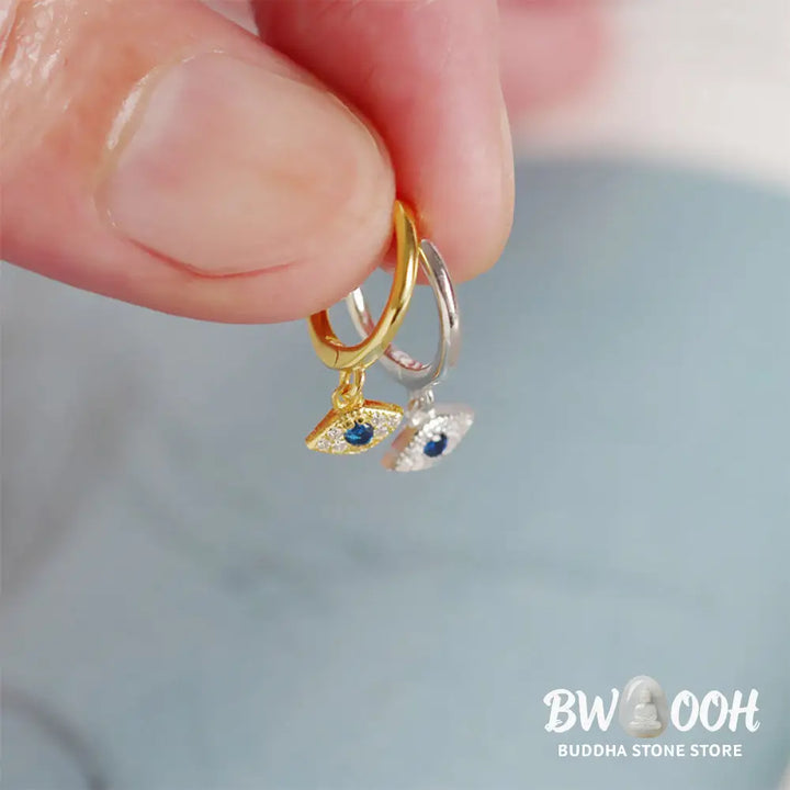 Buddha Stones 925 Sterling Silver Evil Eye Blessing Protection Stud Earrings - Earrings