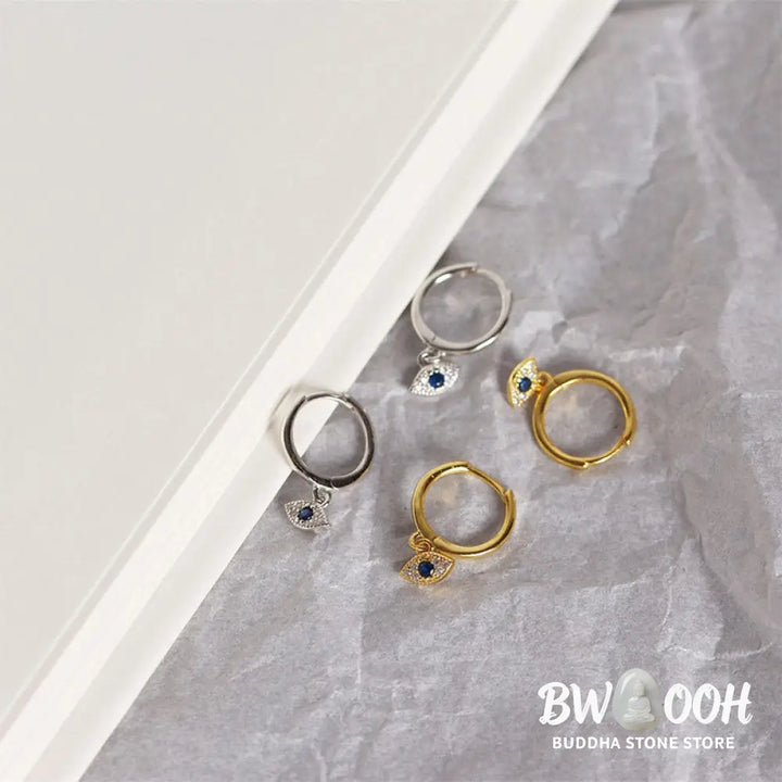 Buddha Stones 925 Sterling Silver Evil Eye Blessing Protection Stud Earrings - Earrings