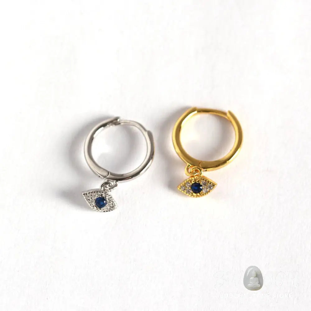 Buddha Stones 925 Sterling Silver Evil Eye Blessing Protection Stud Earrings - Earrings