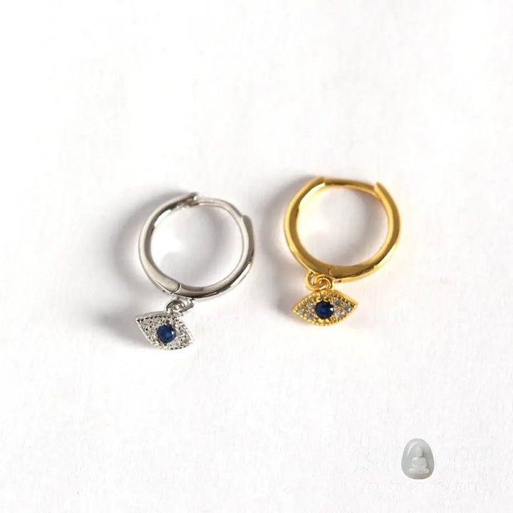 Buddha Stones 925 Sterling Silver Evil Eye Blessing Protection Stud Earrings - Earrings