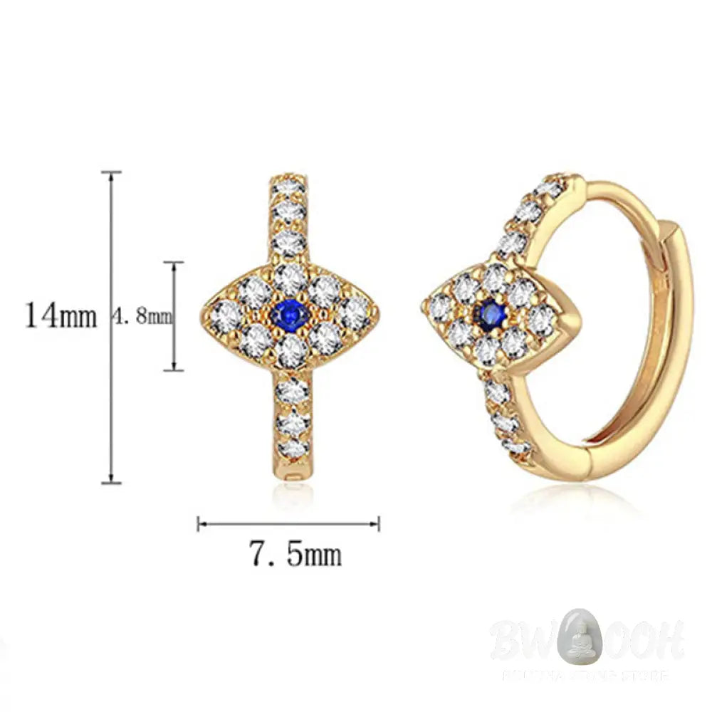 Buddha Stones 925 Sterling Silver Evil Eye Symbol Blessing Stud Earrings - Earrings