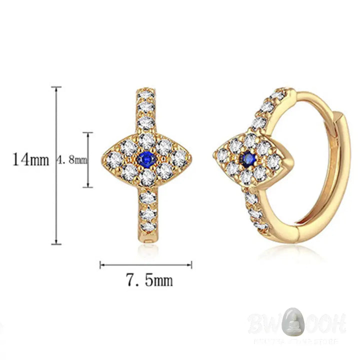 Buddha Stones 925 Sterling Silver Evil Eye Symbol Blessing Stud Earrings - Earrings