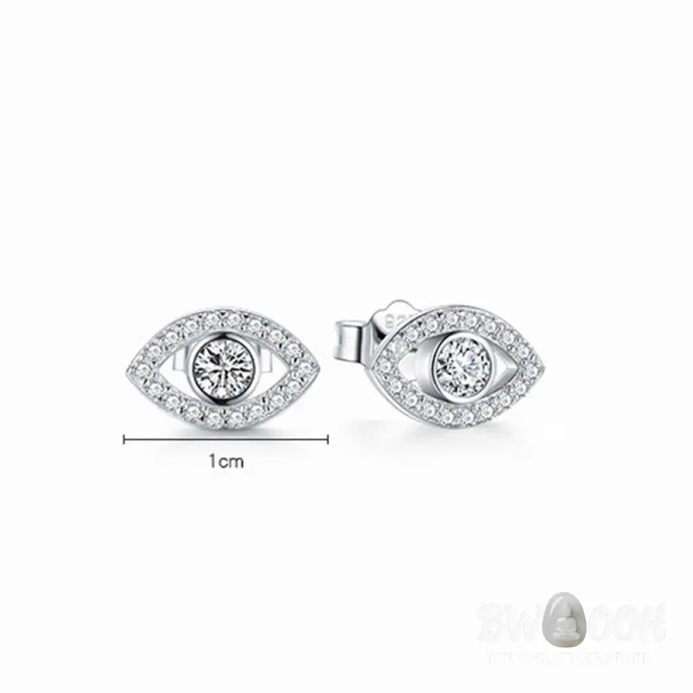 Buddha Stones 925 Sterling Silver Evil Eye Symbol Protection Stud Earrings - Evil Eye (Protection ♥ Blessing) - Earrings