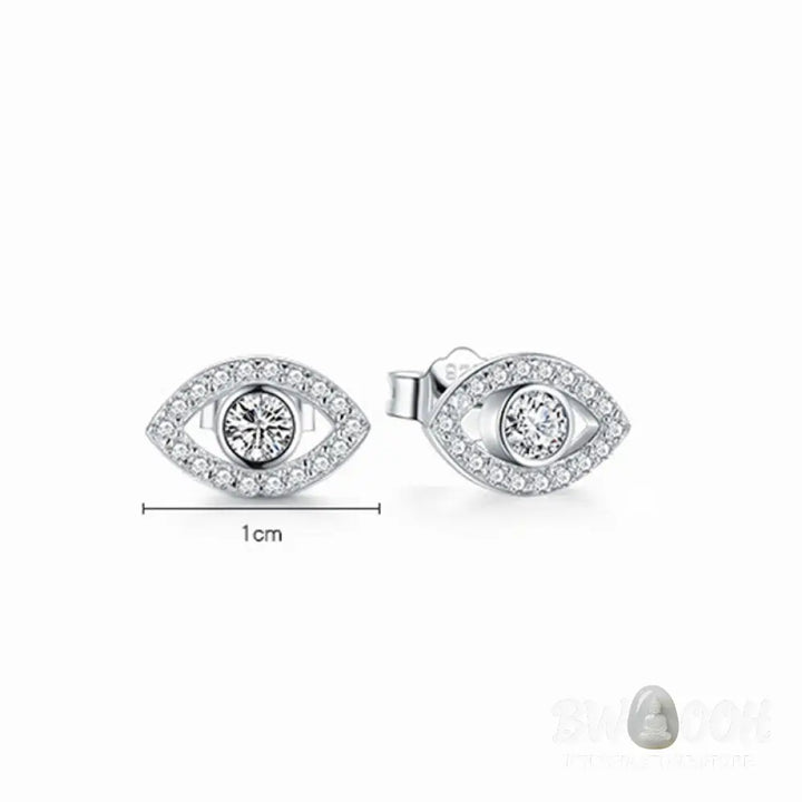 Buddha Stones 925 Sterling Silver Evil Eye Symbol Protection Stud Earrings - Evil Eye (Protection ♥ Blessing) - Earrings