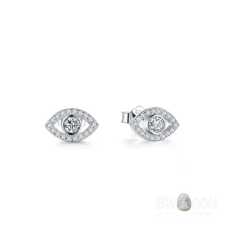 Buddha Stones 925 Sterling Silver Evil Eye Symbol Protection Stud Earrings - Evil Eye (Protection ♥ Blessing) - Earrings