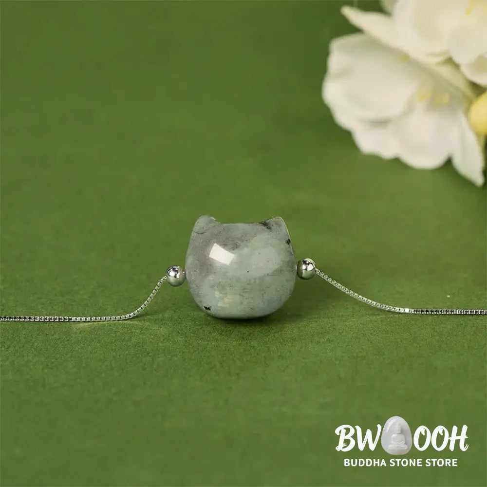 Buddha Stones 925 Sterling Silver Faceless Cat Head Natural Labradorite Healing Bracelet - Bracelet
