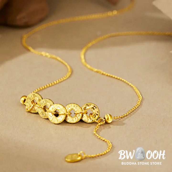 Buddha Stones 925 Sterling Silver Five-Emperor Coins Protection Ring Bracelet Necklace Pendant - BWOOOH - Bracelet