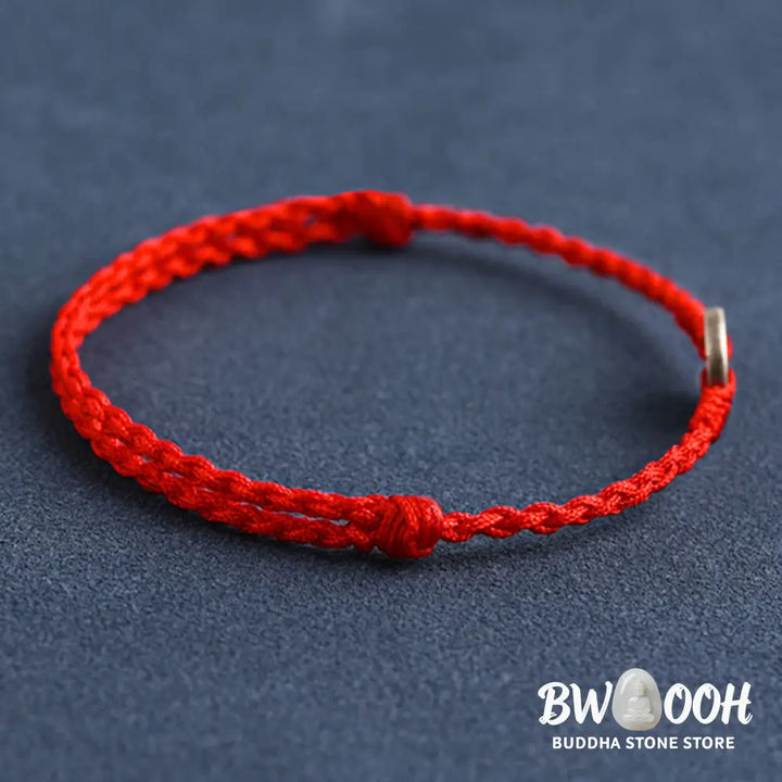Buddha Stones 925 Sterling Silver Five Emperor Coins Red String Protection Luck Braided Bracelet Anklet - BWOOOH