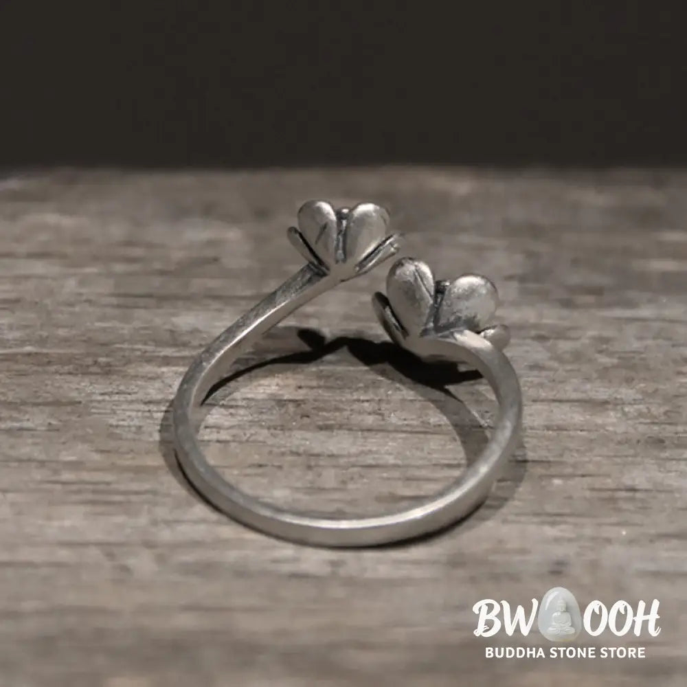 Buddha Stones 925 Sterling Silver Flowers Ring - 925 Sterling Silver(Circumference: 46.9mm) - Ring